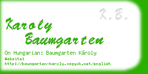karoly baumgarten business card